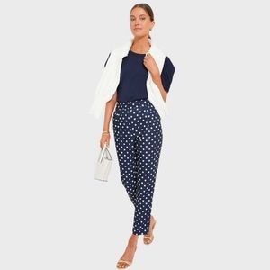 Tuckernuck | NEW Pixie Polka Dot Preppy Pleated Trouser in Navy & White Size XL